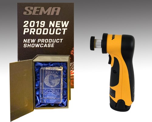 Mirka och den batteridrivna slipmaskinen Mirka<sup>®</sup> AROS-B 150NV har valts till vinnare av Sema Global Media Award