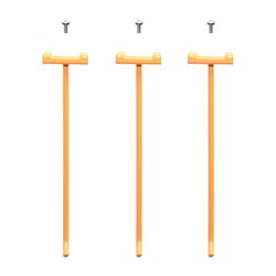 Hook, Square holes long, Yellow 3/pack