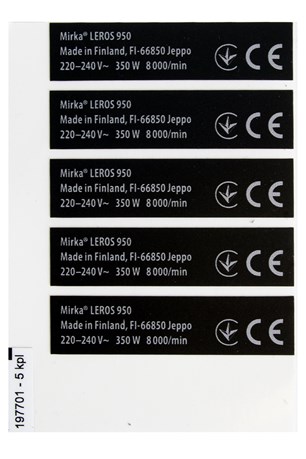 Type Label Kit for LEROS 220-240V 5 pcs/sheet/pack